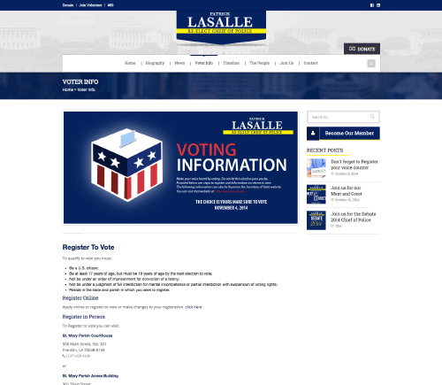 voters info page web design